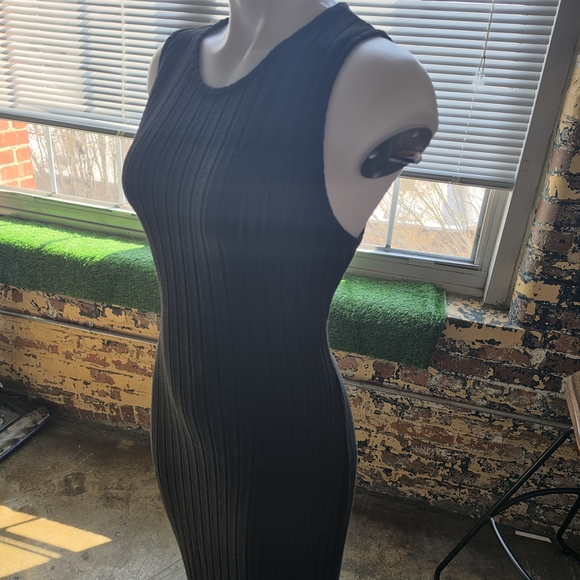 Black Ribbed Dress - Picture 3 of 6